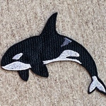 シャチ刺繍ワッペン　小