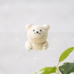 ここだよ！羊毛フェルトクリップ（白い子）