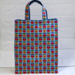 レトロ柄　紙袋型トートバッグ４色展開(各1,200円）　【送料無料】