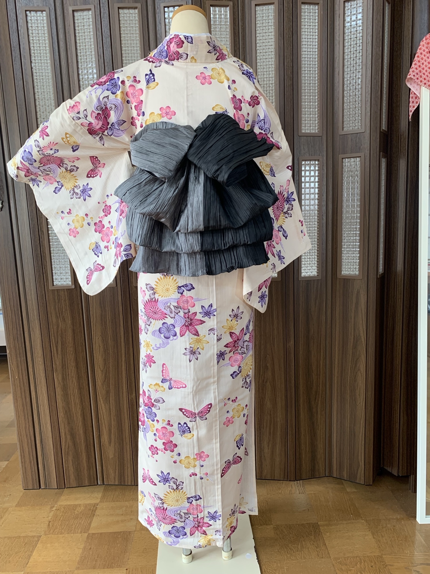 ハンドメイド大人兵児帯ボタニカル柄No,1