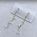 #01 クォーツピアス(水晶) 天然石