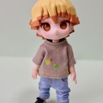 オビツ11 サイズ●ネオンスプラッシュᎢシャツ（グレー）※後ろ開きあり