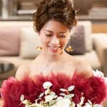 ME23　ゴールド　ウェディングイヤリング　ピアス　大ぶり 花 ウェディング 　花びら　ブライダル イヤリング