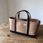 横長スタイル帆布トート〈モカ×クロ〉