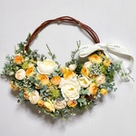 【30cm】ビタミンカラーラナンキュラスとローズリース✨半期に一度の感謝セール　リースブーケ　結婚祝い 新築祝い　誕生祝い　 玄関リース 　ドアリース 　アーティフィシャルフラワー　