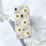 【可憐】　スマホケース　押し花スマホケース　手帳型ケース　ソフトケース　バンパーケース　android 全機種対応　iPhone17 16 15 14 かすみ草　ラメ　勿忘草　アンドロイド　