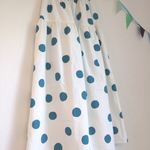 ＊random dots♪ 綿麻ロングティアードスカート(blue green)＊