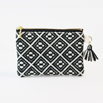 大人のコンパクトポーチ/モノトーン　こぎん刺し/刺し子/刺繍 シンプル