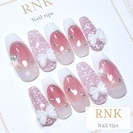 ⑅⃛ RNK ネイルチップ ⑅⃛ オーダー　ブライダルネイル　量産型　韓国　フレンチ　チーク　ロング　ショート　ピンク ホワイト