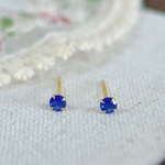 S925 ゴールド　極小　サファイアカラー　ピアス　小ぶり　小さめ　つけっぱなし　セカンドピアス　ニッケルフリー　金属アレルギー対応