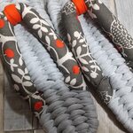 布ぞうり：silver gray25cm/北欧風赤い実とフクロウ