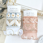 《ブルー》インド刺繍リボン　インド刺繍　ポニーフック　ブルー　水色　青　フリル　ゴールド　ボタン付き　刺繍リボン　花柄　フラワー　花　＊　ヘアアクセサリー　結婚式　お呼ばれ　ギフト　プレゼント　髪飾り