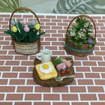 チューリップ、グリーン、トーストとサラダセットのマグネット3点セット🌷🪴☕️