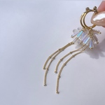 " pon pon "  ピアス　イヤリング　フープ　ロング　オーロラ　金属アレルギー対応