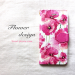再販10♡【iPhone/Android】花柄 ピンク スマホケース 手帳型