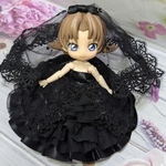 妖精のブラックウェディング(裾にツヤあり)オビツ11・ねんどろいどどーる