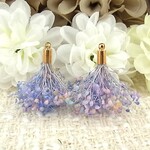 かすみ草 プリザーブドフラワー　タッセル加工パーツ　グラデーションラベンダー