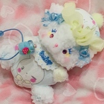 謎めく瞳のポエム姫🍼🧸🩵小さなわたあめベビーベア♡くまぬいぐるみ♡哺乳瓶ネックレス♡baby雑貨　グッズ　水色　いちご　さくらんぼ　ロンパース姿　ナイトキャップ