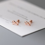 シルバー925 　小ぶり　ネジキャッチ　リボン　ピアス　　つけっぱなし　小さめ　ピアス　金屬アレルギー対応