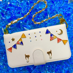 夜のサーカス ビビットver  全機種対応オーダー制作スマホケース 手帳型 レジン 猫 ガーランド チェーン付き