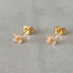 【受注制作】一花ピアス　５mm　Gアイボリー