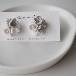 刺繍糸で編んだアナベルのピアス