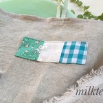白耳リネン大判キッチンクロス／green