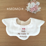 my name is オーダー名前刺繍入り花びらスタイ