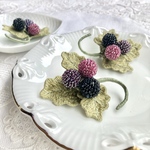 ❣️特集 立体刺繍 ブラックベリー blackberry ブローチ 
