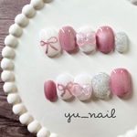 ネイルチップ　120 （　リボン　ピンク　姫　マグネット  　ホワイト　白　クリア　ホロ　オーロラ　キラキラ　シルバー　）　2点目から 送料無料　⭐︎