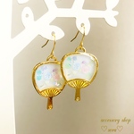 朝顔のうちわピアス／イヤリング