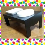 猫用食器台Ver.2白or黒☆NEW PRICE☆