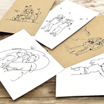 オリジナルグッズも作れちゃう　シンプルで可愛い　線画　ニュアンス　似顔絵　韓国風