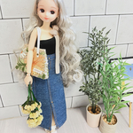 スリット　デニム　ロング　スカート　ナロースカート　ジャージ　のみ　ピュアニーモ　リカちゃん　ワンピー