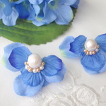 あじさいピアス①（ｲﾔﾘﾝｸﾞ）blue