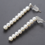 タテ型 真珠ピアス