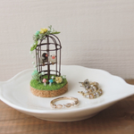 ミニチュアな世界☆文鳥のアクセサリートレイ