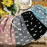 ⭐️新作⭐️くすみリボン23×17❤️4color⭐️お箸ケース入れ、歯ブラシコップ袋、文房具、スマホ入れお財布入れなどに⭐️