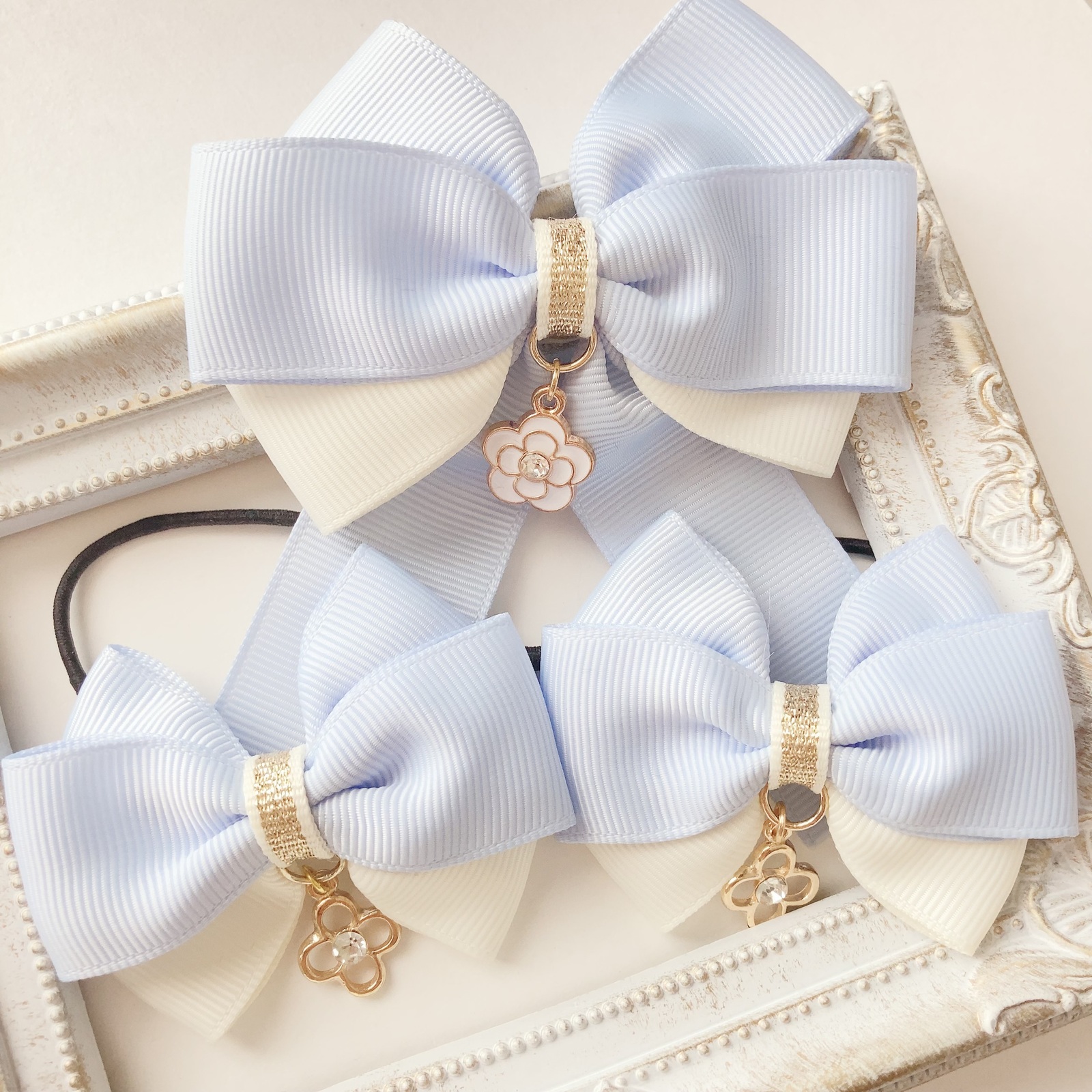 親子お揃い♡入園入学 シックな大人リボン ヘアゴム - ＊Belles