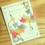 パステルカラー紫陽花雫ピアス・蝶々