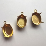 3pcs ブラスセッティング オーバル 14x10mm 