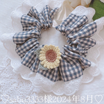 ♡sabu3333様オーダー♡2024年8月♡ ペット用アクセサリー ペット用チョーカー ひまわり わんちゃん襟 ねこちゃん襟 犬 猫 夏 カントリー ギンガムチェック