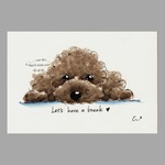 イラストの原画(ポストカードサイズ)【トイプードル】44
