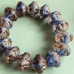 【2コセット】JIRI＊IVANA#czech beads#チェコビーズ　UFO🛸saturn13✖️10㍉　matte crystal blue irregular mable/copper