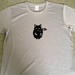 黒猫 グレー ドライTシャツ ネコグッズ 
