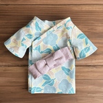 浴衣ブルー系♡着せ替えお洋服♡もうふぐるみ