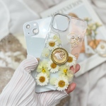 わたしの夏の輝き ビジュー 押し花スマホケース 【ハイブリッドケース対応可】全機種対応 スマホリング