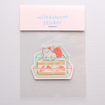 ミルクベビーキャットステッカー(ケーキ)
