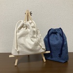 おにぎり２個サイズの保冷巾着袋　シンプルorアレンジ
