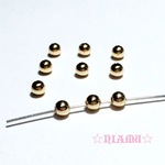 【14kgf ラウンドビーズ】直径3mm　穴あり 10個セット　ハンドメイド素材